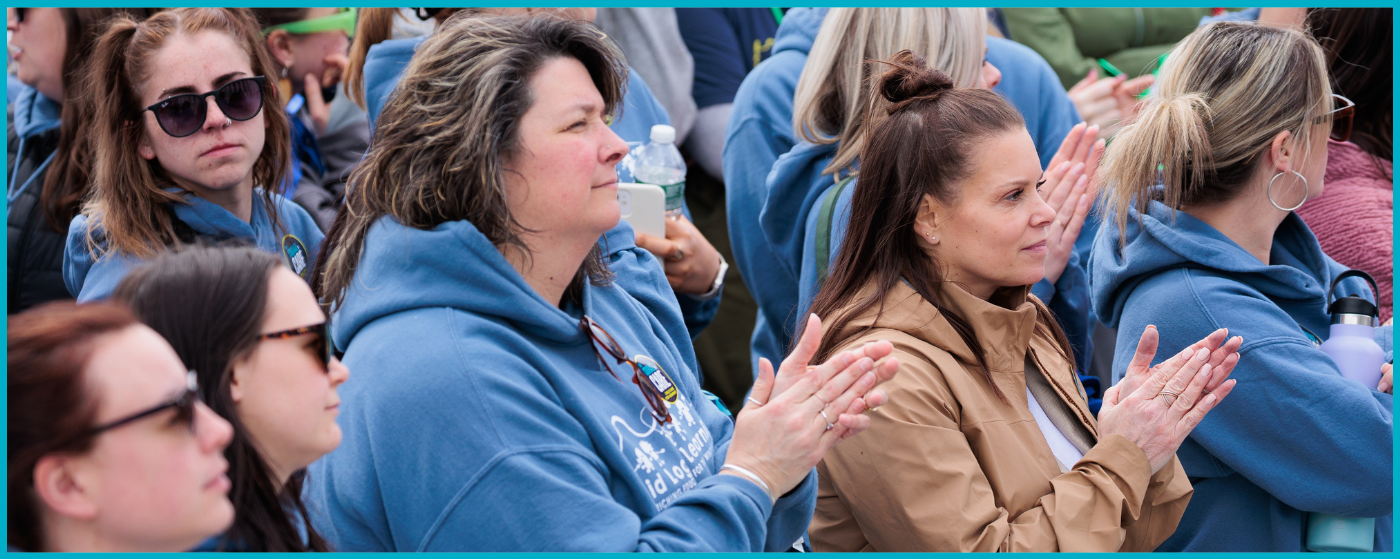 Early childhood educators applaud at 2023 Courage to Care Rally